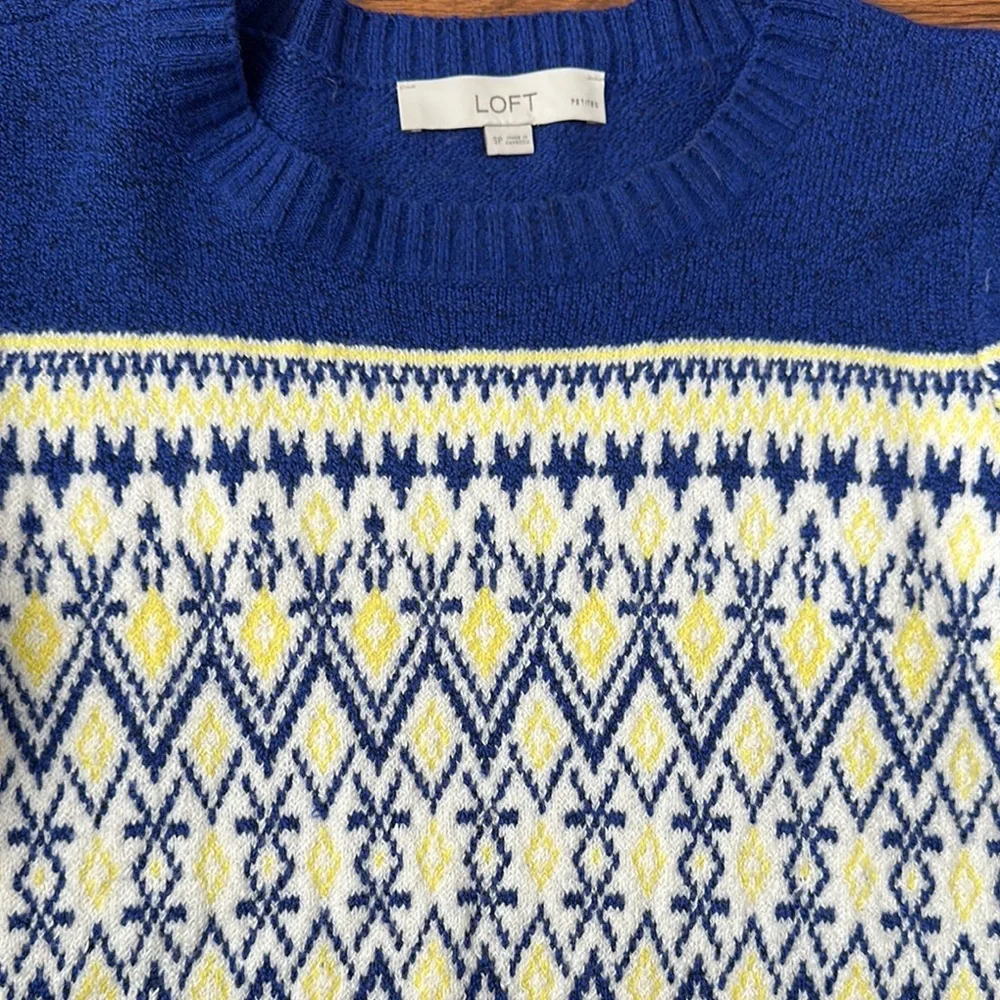 LOFT Blue Knit Sweater - Picture 3 of 4